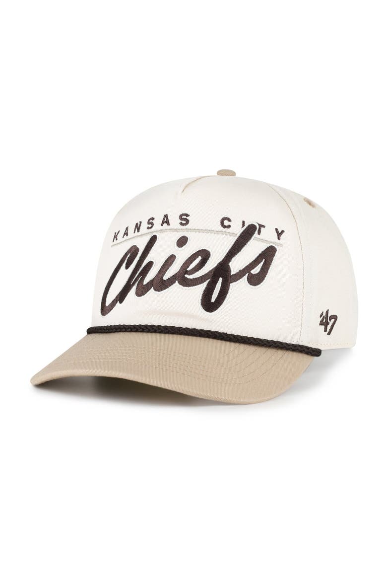Men's '47  Natural/Tan Kansas City Chiefs Neutral Terrain Hitch Rope Adjustable Hat, Alternate, color, Natural
