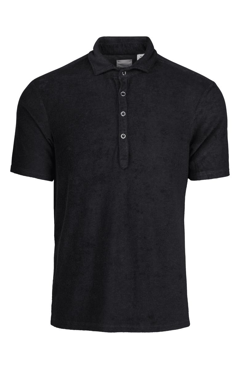Swims Myrtos Velour Cover-Up Polo, Main, color, Black