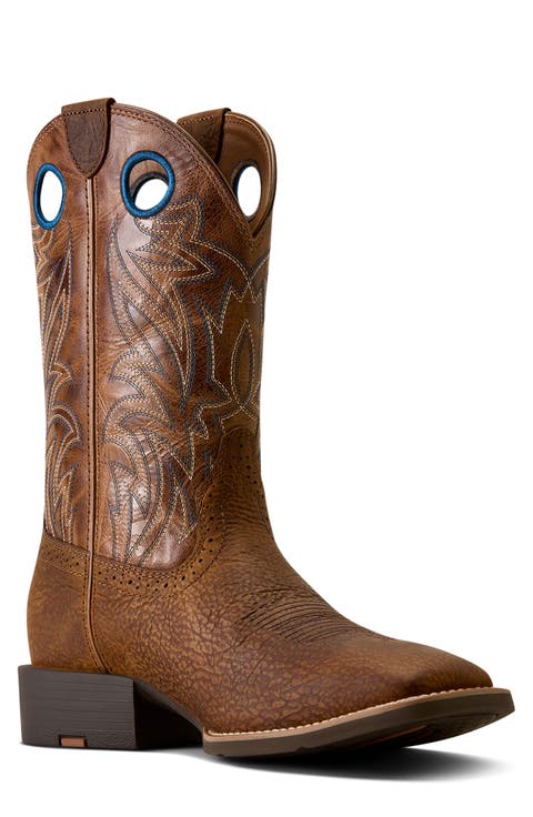 Sport Sidebet Wide Square Toe Western Boot