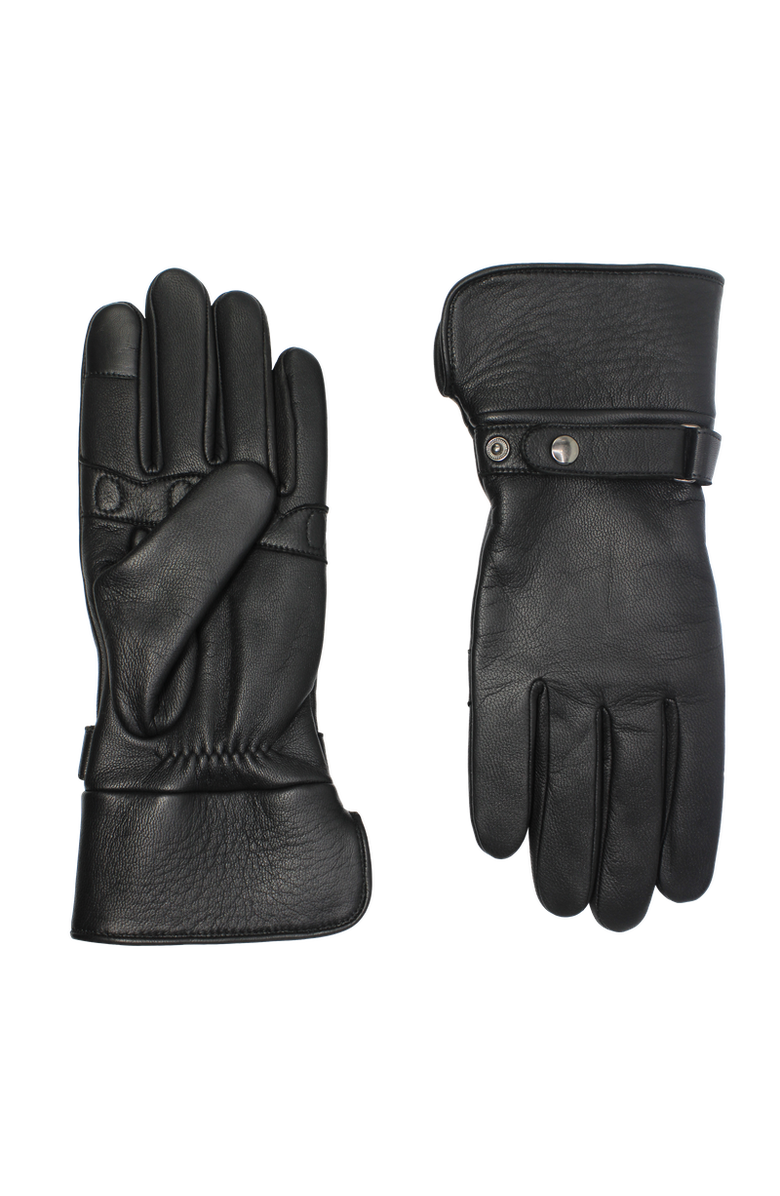 Agnelle Hooper Alpaca Lined Goat Leather Gloves, Main, color, Tnoir