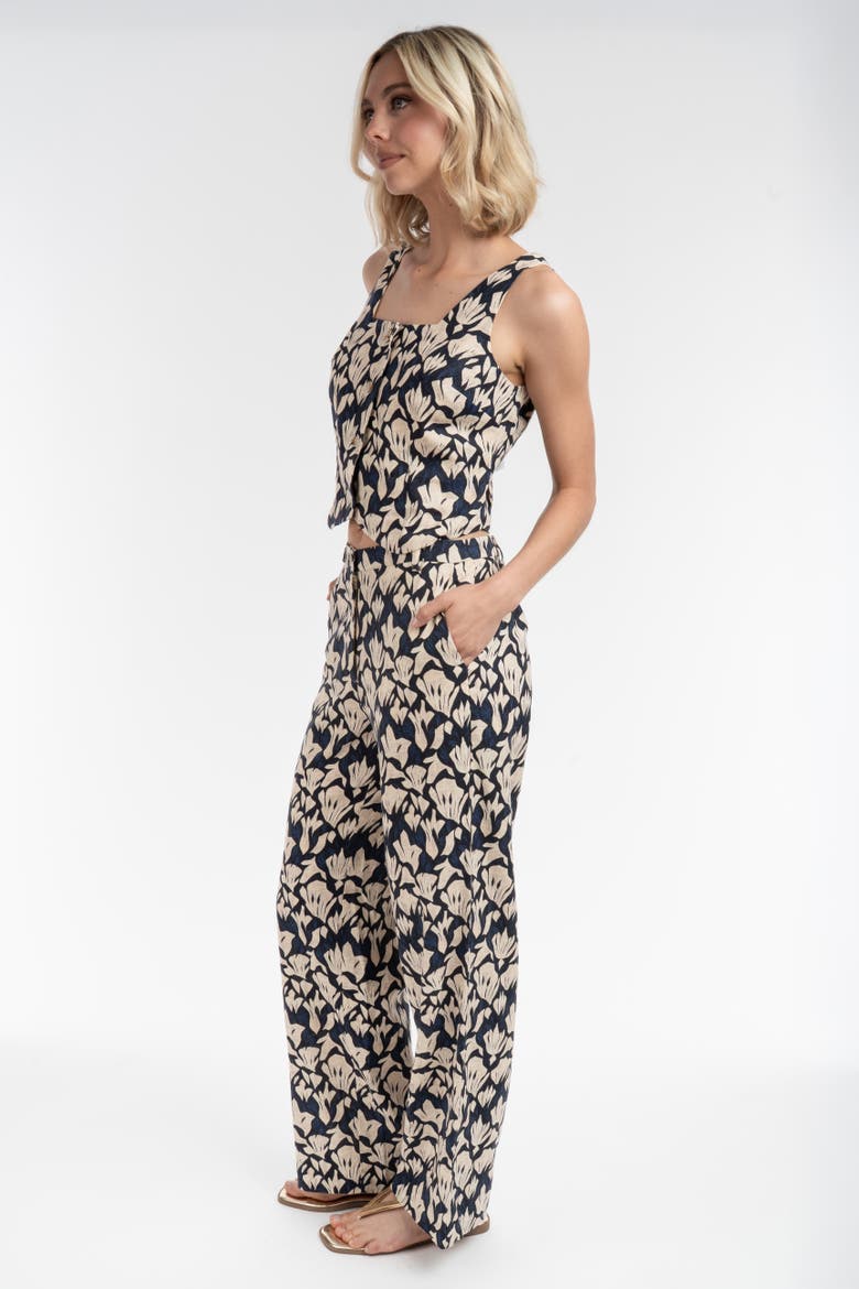 Printed Top, Alternate, color, Tropical Blue