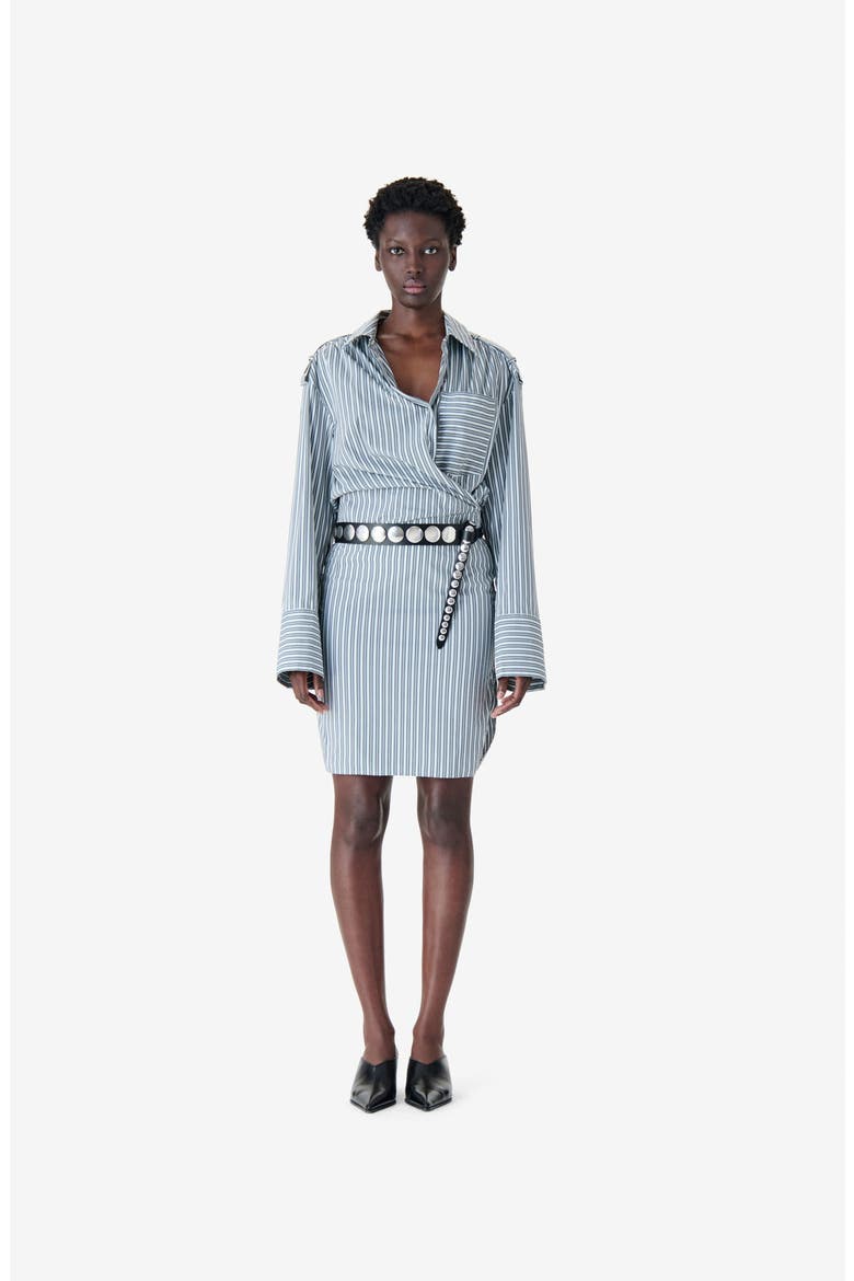 Lazul Poplin Shirt Dress, Main, color, Ocean Stripes