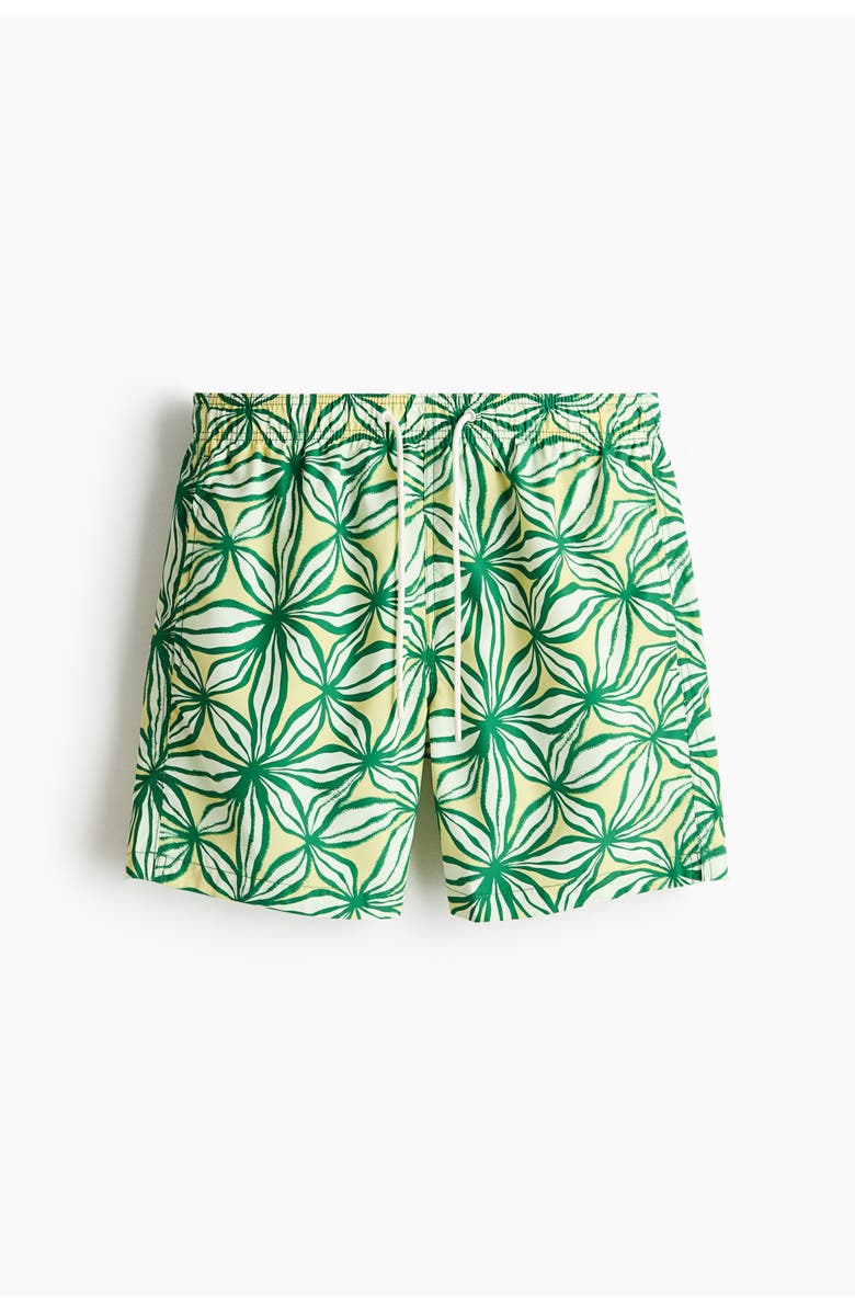 H&M Patterned Swim Shorts, Alternate, color, Green/Patterned