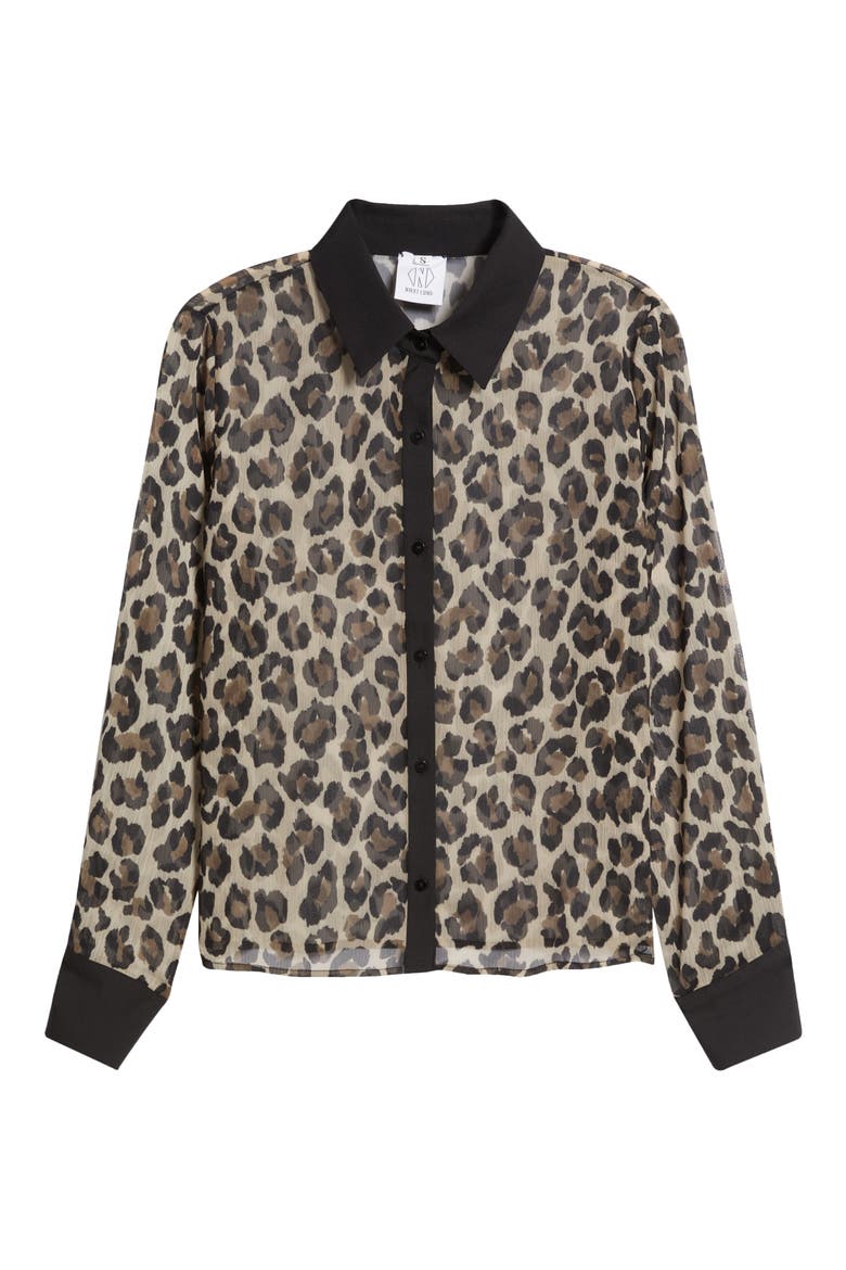 Leo Leopard Spot Button-Up Shirt, Alternate, color, LEOPARD