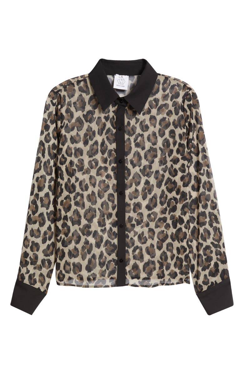 NIKKI LUND Leo Leopard Spot Button-Up Shirt, Alternate, color, Leopard