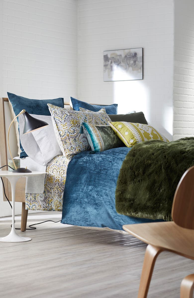 NORDSTROM AT HOME Shimmer Velvet Sham, Alternate, color, Teal Gazer