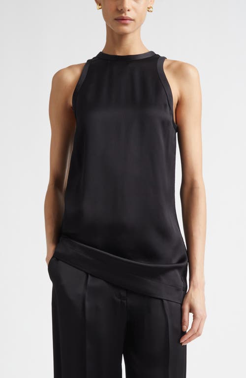 TOTEME Curved Satin Tank in Black at Nordstrom, Size 32