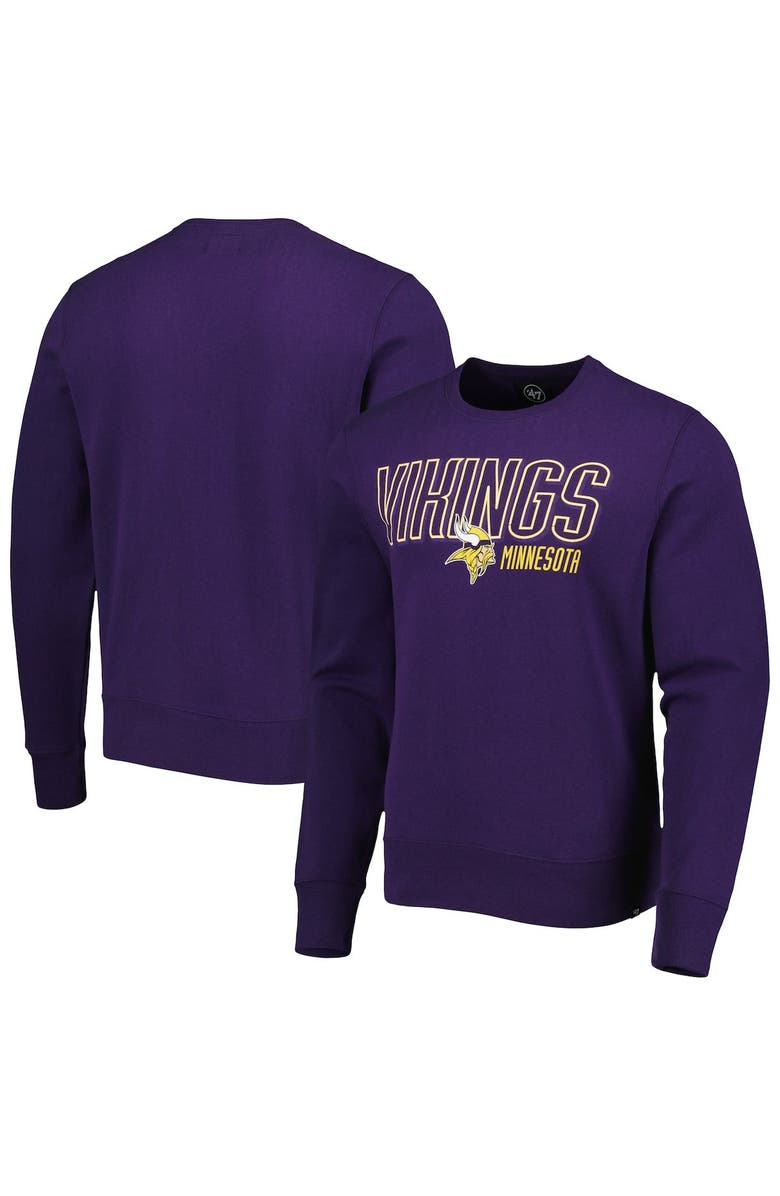 '47 Men's '47 Purple Minnesota Vikings Locked In Headline Pullover Sweatshirt, Main, color, 