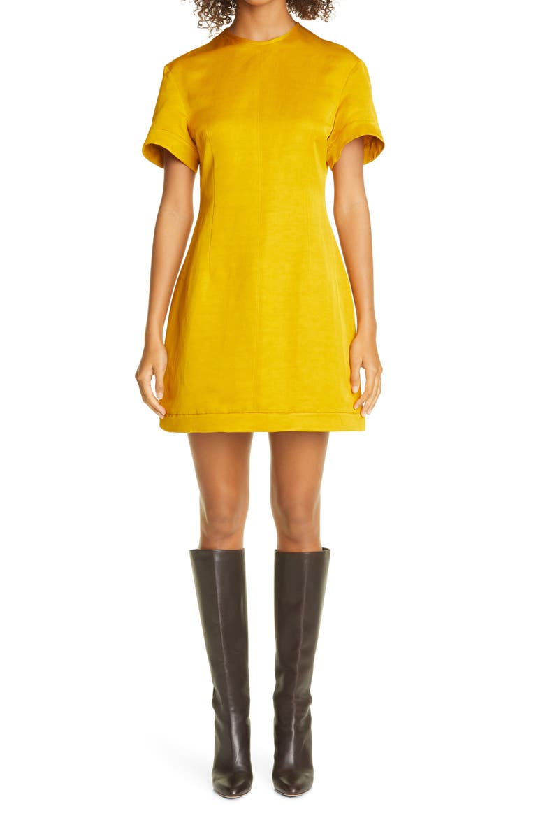 The Marcia Washed Linen Dress, Main, color, MARIGOLD