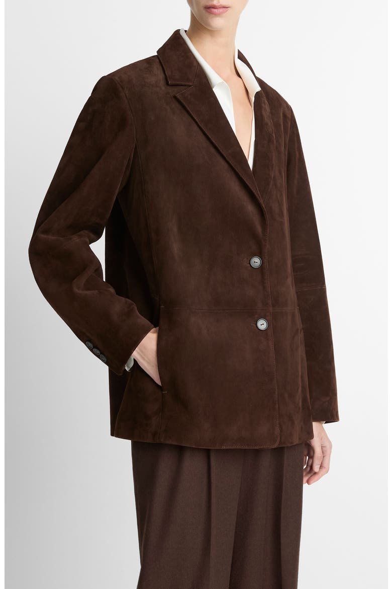 Suede Blazer, Alternate, color, CHOCOLATE