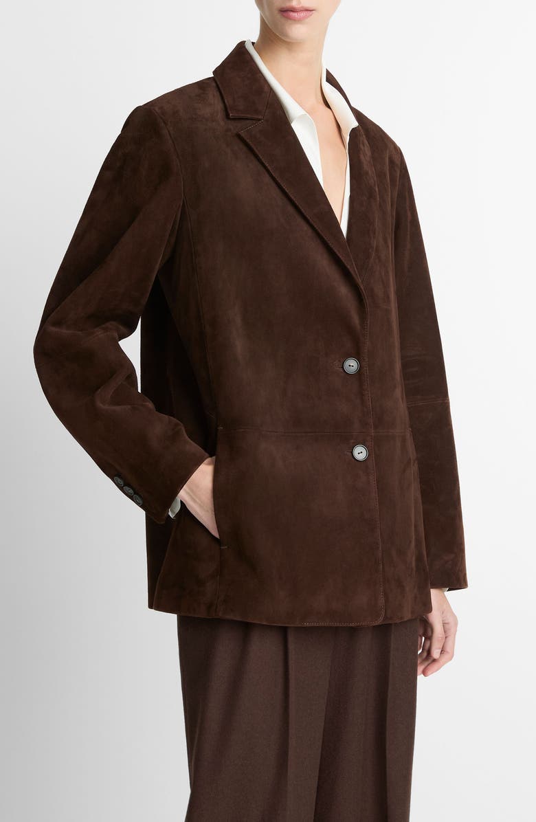 Vince Suede Blazer, Alternate, color, Chocolate