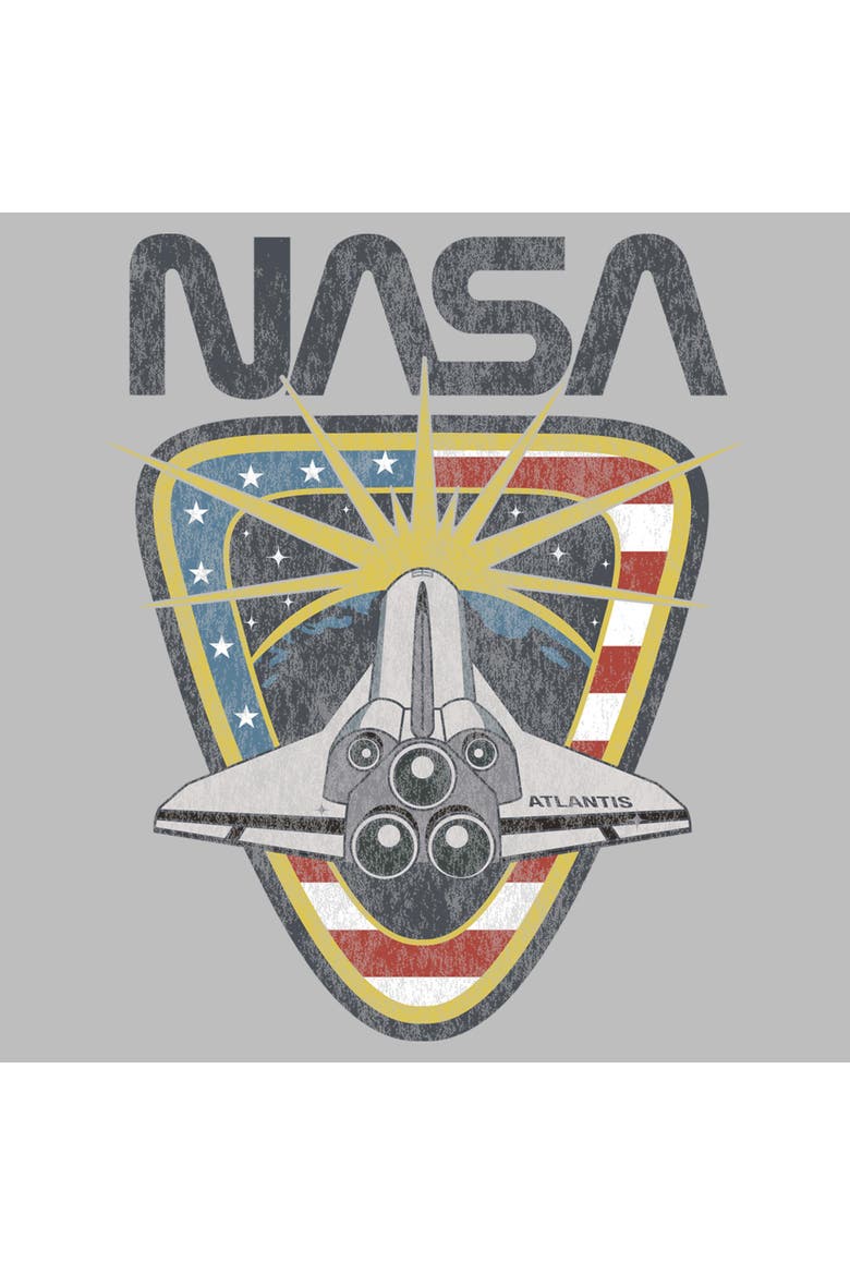 Men's NASA Atlantis Spaceship Logo  Graphic T-Shirt, Alternate, color, Ice Grey