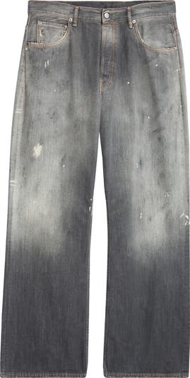 Acne Studios 2021 Black Trafa Paint Splatter Loose Fit Wide