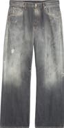 Acne Studios 2021 Black Trafa Paint Splatter Loose Fit Wide Leg Jeans