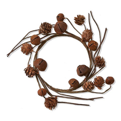 Pinecone and Bell Wreath Fall Harvest Home Decoration