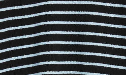 Hatley Stripe Raglan Sleeve Cotton & Cashmere Sweater In Black