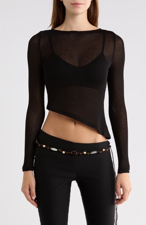 Pratt Asymmetric Hem Long Sleeve Top