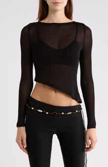 Pratt Asymmetric Hem Long Sleeve Top