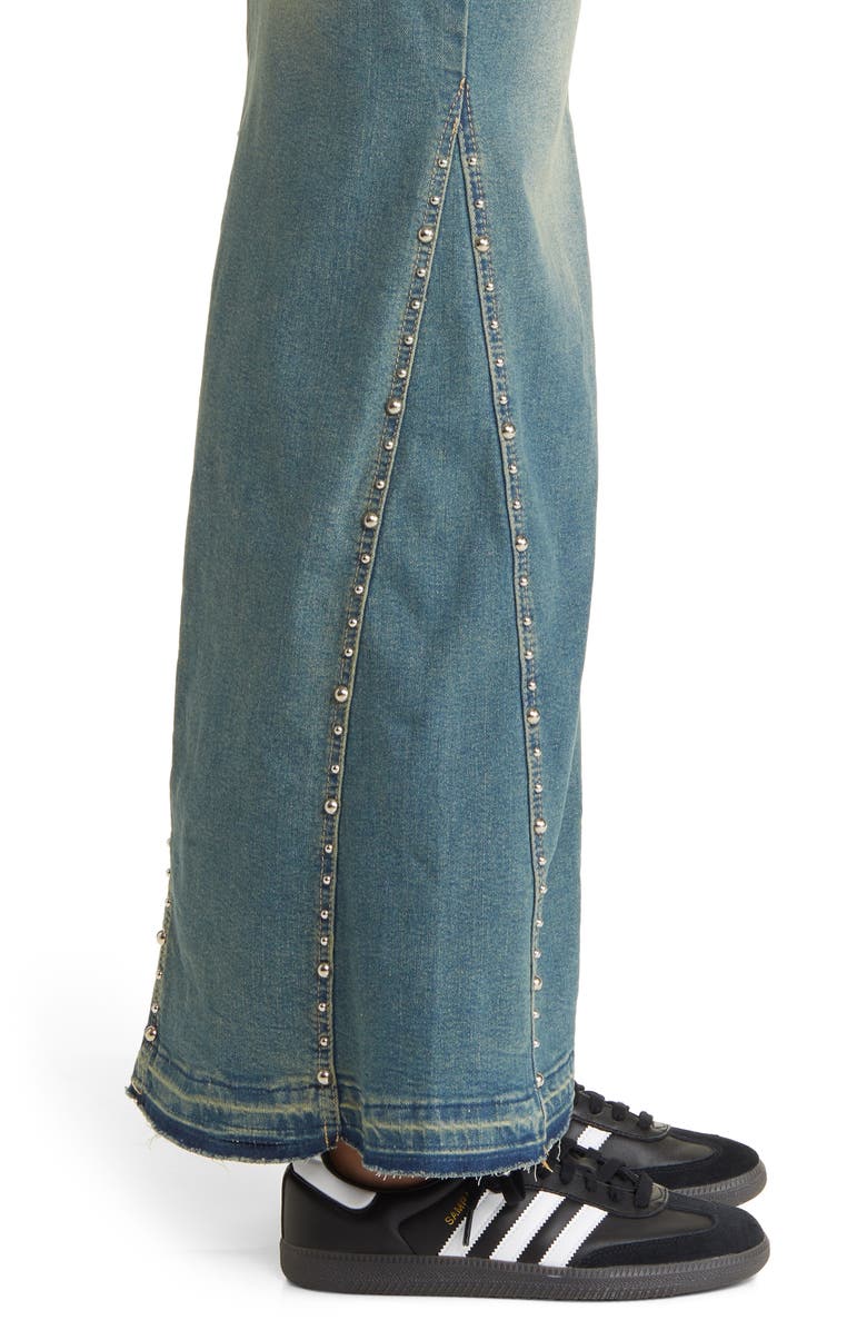 PTCL Studded Denim Mermaid Maxi Skirt, Alternate, color, 