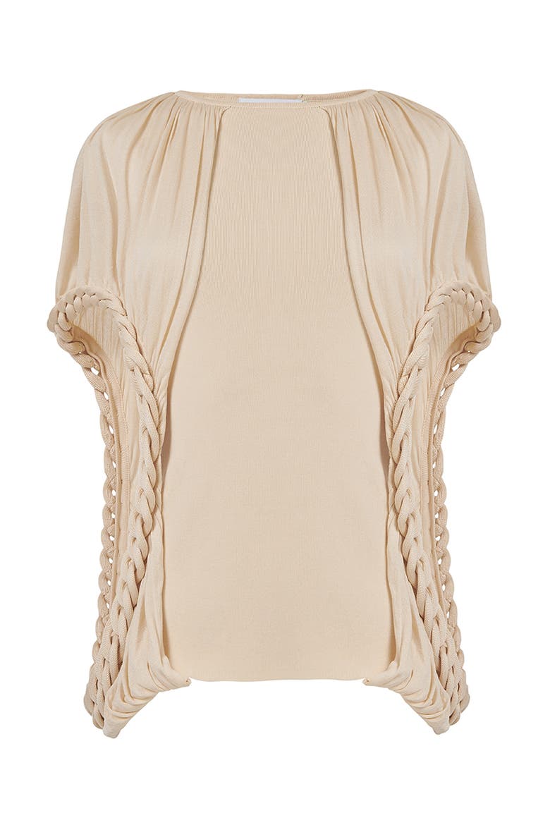 Knit Covered Chain Detail Top, Alternate, color, Natural