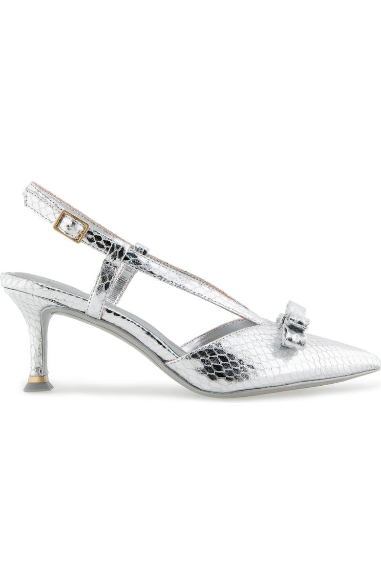 Kenneth Cole Umayra Slingback Pointed Toe Pump, Alternate, color, Silver Snake