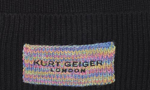Kurt Geiger London Logo Patch Cuffed Beanie In Black