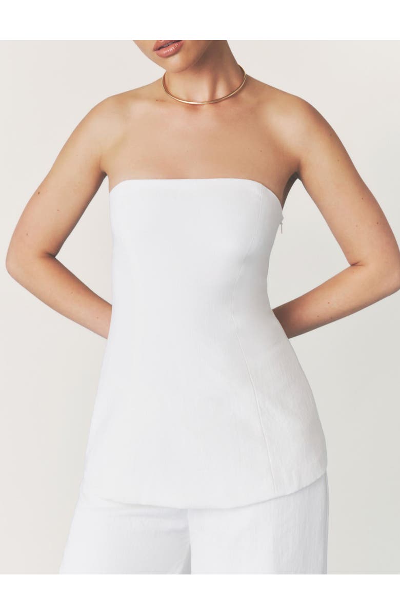 Six Stories Verity Tailored Bandeau Longline Top, Alternate, color, White