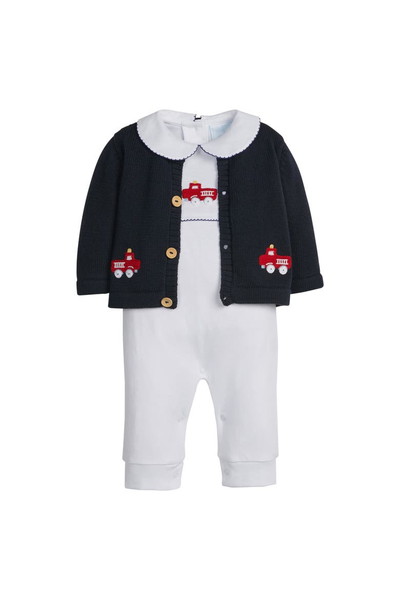 Kids' Crochet Playsuit, Alternate, color, Fire Truck