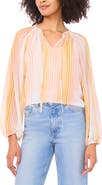 Vince Camuto Stripe Split Neck Top