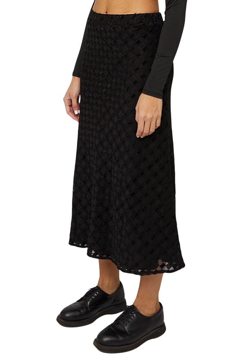 Harmony Check Stretch Skirt, Alternate, color, BLACK