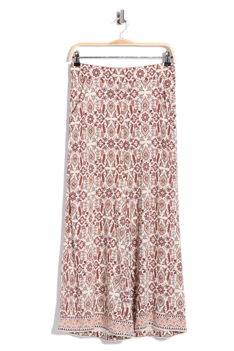 Wide Leg Pull-On Crop Pants, Alternate, color, CREAM/ NVY/ RUST GARDEN