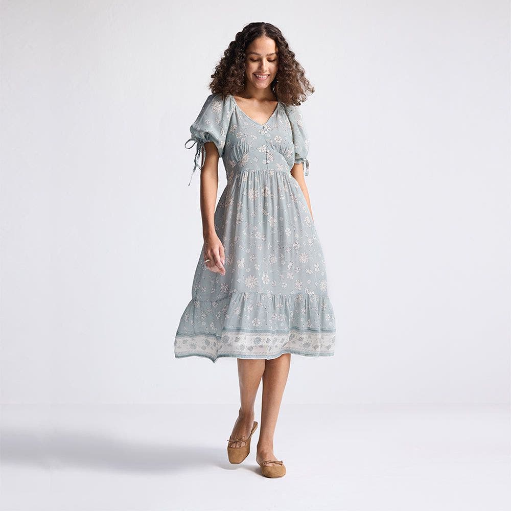 Puff Sleeve Midi Dress - image 2