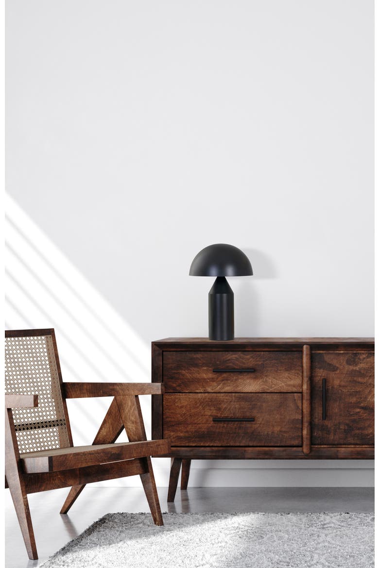 Venus 9.5" Modern LED Table Lamp with Dome Bowl Shade, Alternate, color, Black