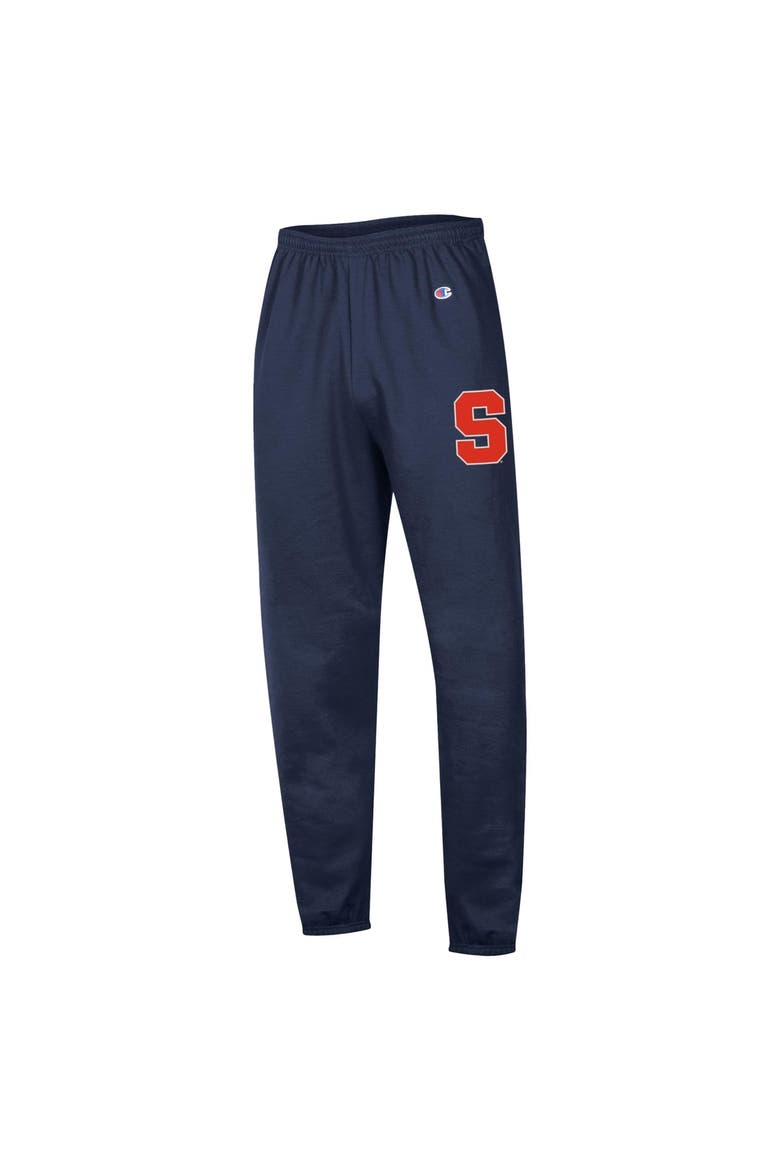 Men's Champion  Navy Syracuse Orange Powerblend Banded Fleece Sweatpants, Alternate, color, Navy