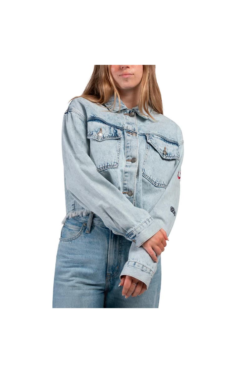Hype and Vice Women's Hype and Vice Denim Alabama Crimson Tide Lightwash Full-Button Jean Jacket, Alternate, color, Denim