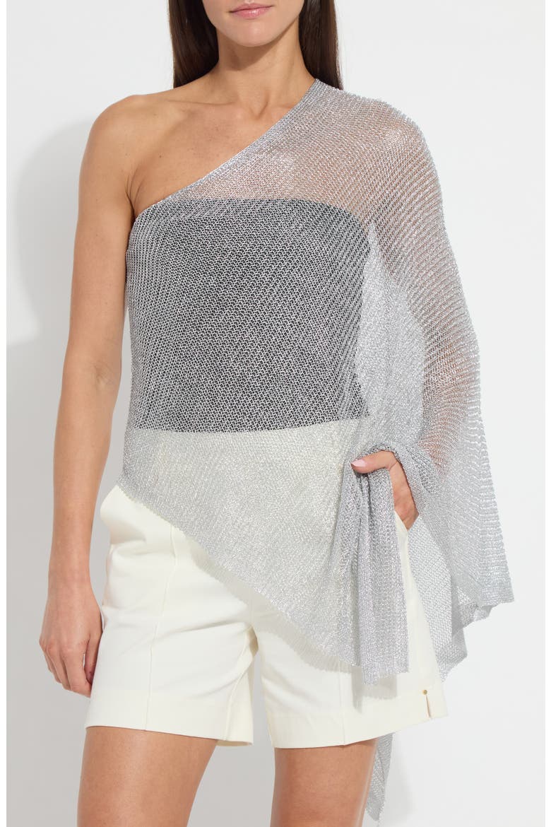 Argento Summer Convertible Mesh Poncho, Alternate, color, METALLIC SILVER