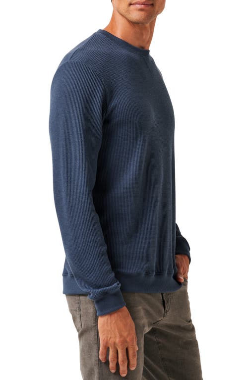 Travismathew Nonrev Waffle Crewneck Sweatshirt In Mood Indigo/vintage Indigo