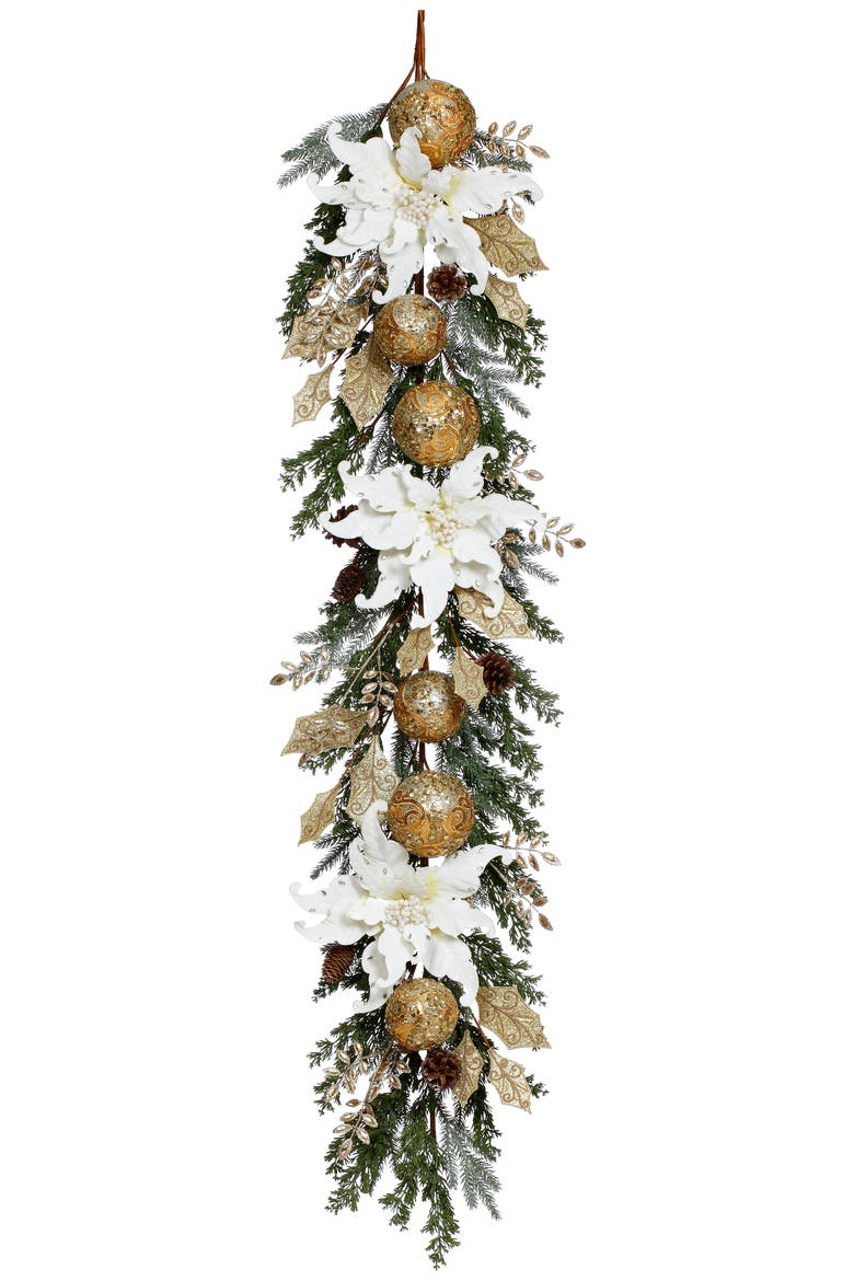 Holiday Floral Garland, Main, color, Rust