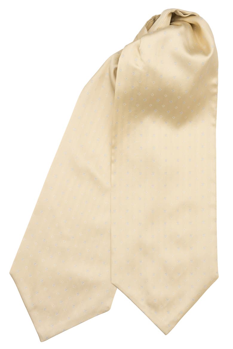 Angelo - Silk Ascot Cravat Tie for Men, Main, color, Butter Yellow