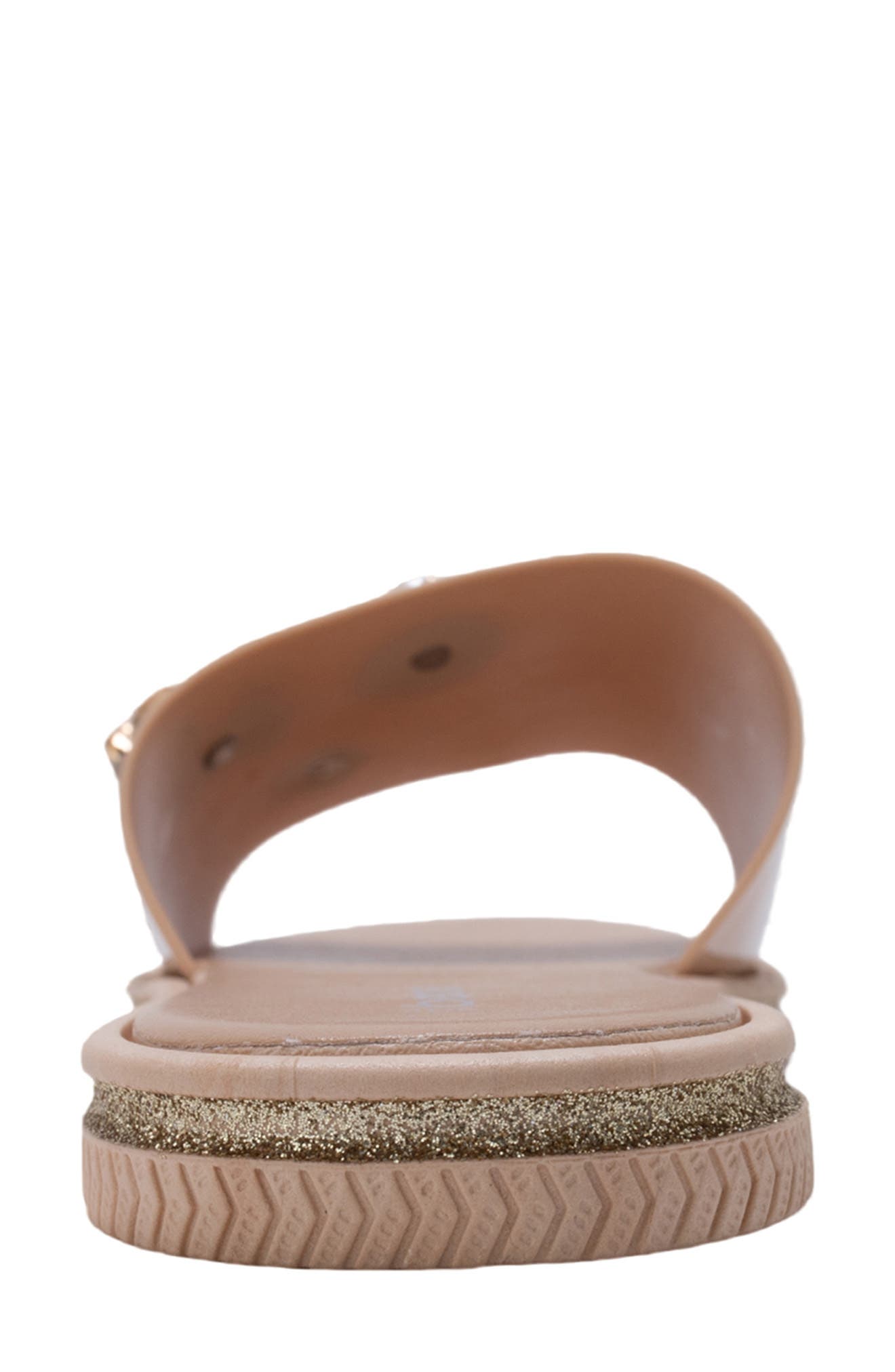 bebe Charm Slide Sandal, Alternate, color, Tan