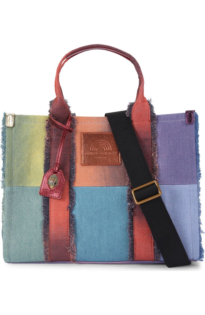 Kurt Geiger London Southbank Patchwork Denim Tote, Main, color, Patch Multi