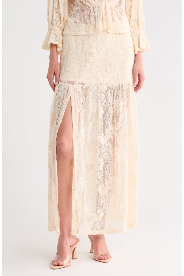 Nima Lace Maxi Skirt, Main, color, CHALK