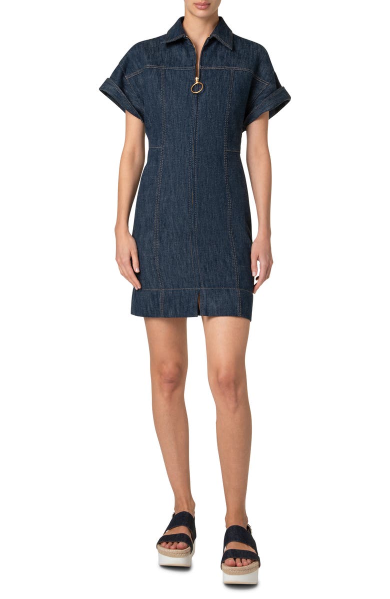 Akris punto Denim Polo Dress, Main, color, 