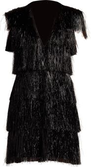 SHO by Tadashi Shoji Sleeveless Fringe Minidress