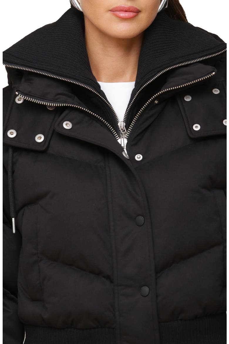 Thermalpuff™ Crop Puffer Jacket with Rib Bib, Alternate, color, BLACK