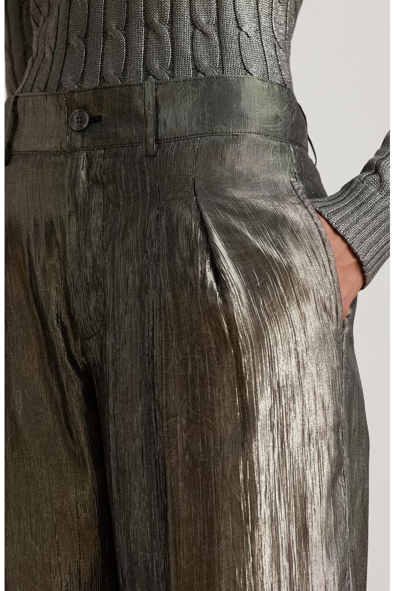 Metallic Crinkle Jogger Pants, Alternate, color, GREY/ MULTI