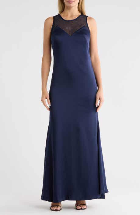 Rhinestone Mesh Sleeveless Gown