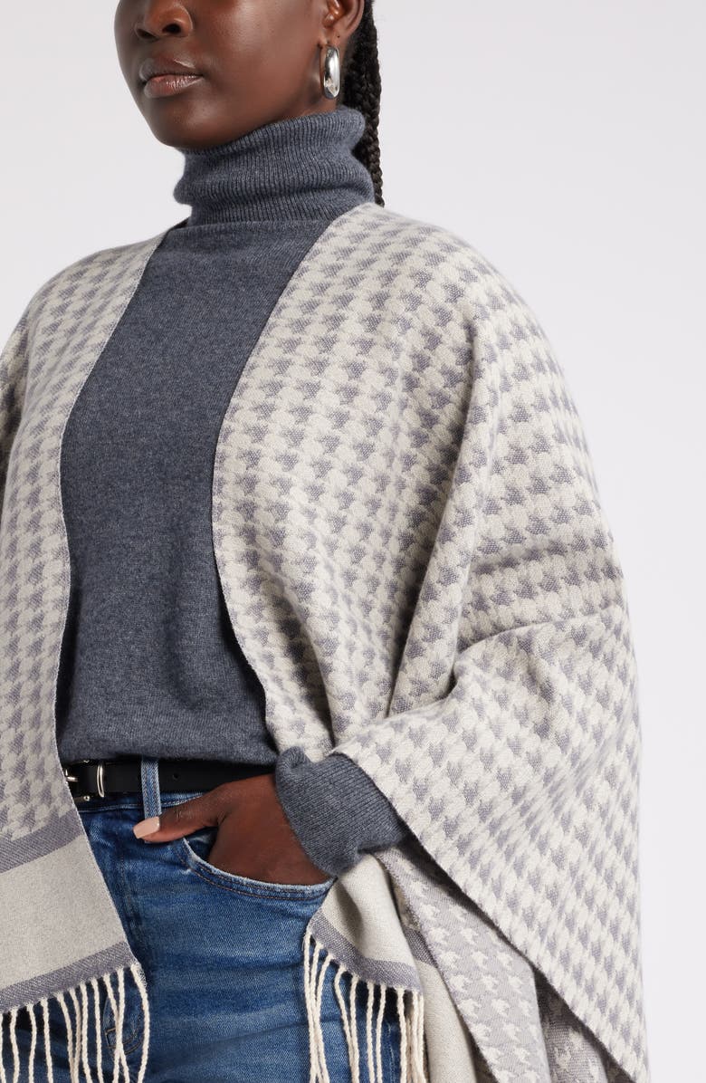 Nordstrom Houndstooth Ruana, Alternate, color,