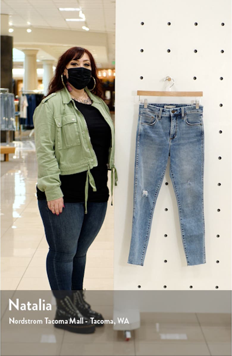 Cooper High Waist Raw Hem Skinny Jeans, sales video thumbnail