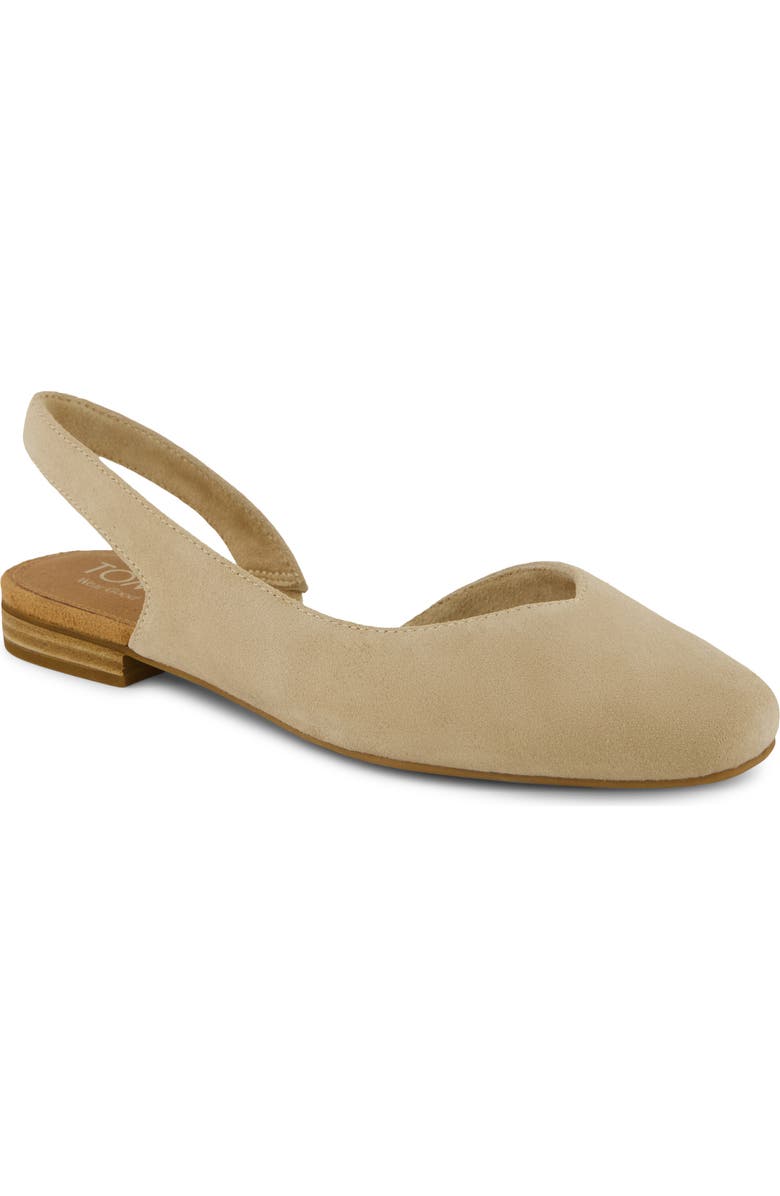 TOMS Alene Slingback Half d'Orsay Flat, Main, color, Beige/ Khaki